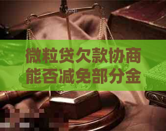 微粒贷欠款协商能否减免部分金额