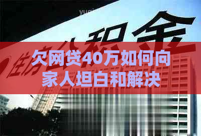 欠网贷40万如何向家人坦白和解决