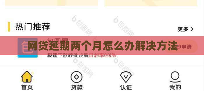 网贷延期两个月怎么办解决方法