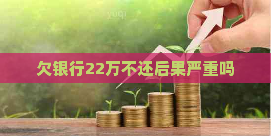 欠银行22万不还后果严重吗