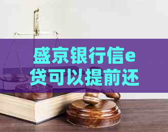 盛京银行信e贷可以提前还吗