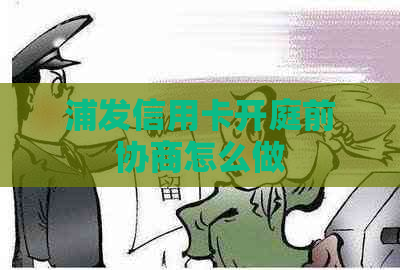 浦发信用卡开庭前协商怎么做