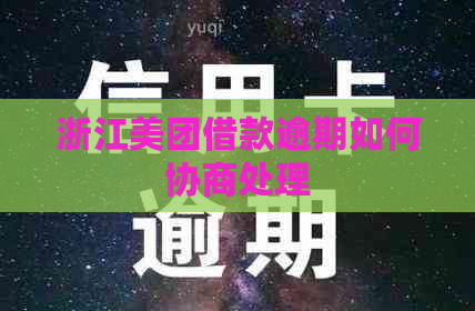 浙江美团借款逾期如何协商处理