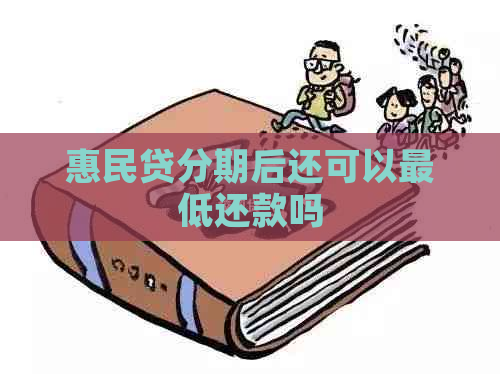 惠民贷分期后还可以更低还款吗