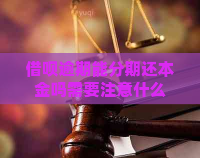 借呗逾期能分期还本金吗需要注意什么