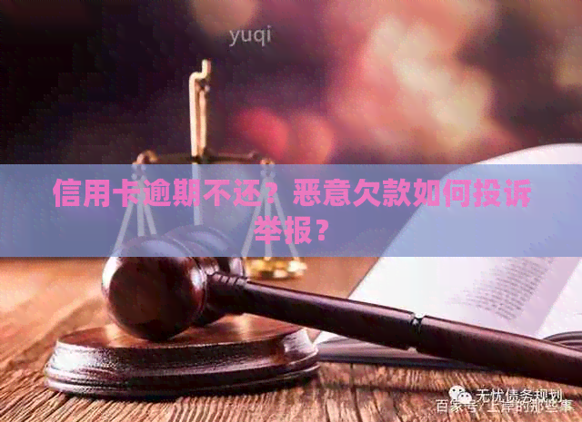 信用卡逾期不还？恶意欠款如何投诉举报？