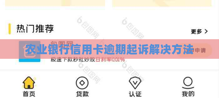 农业银行信用卡逾期起诉解决方法
