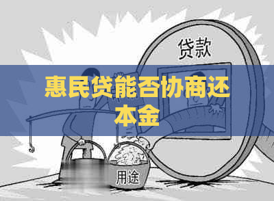 惠民贷能否协商还本金