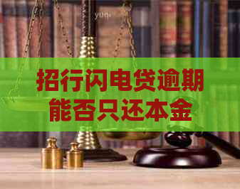 招行闪电贷逾期能否只还本金