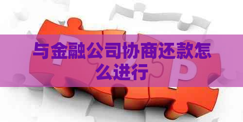 与金融公司协商还款怎么进行