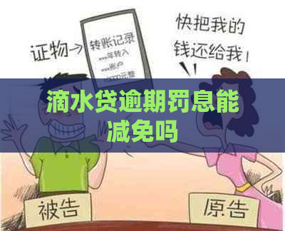 滴水贷逾期罚息能减免吗