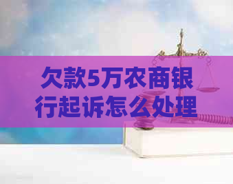 欠款5万农商银行起诉怎么处理