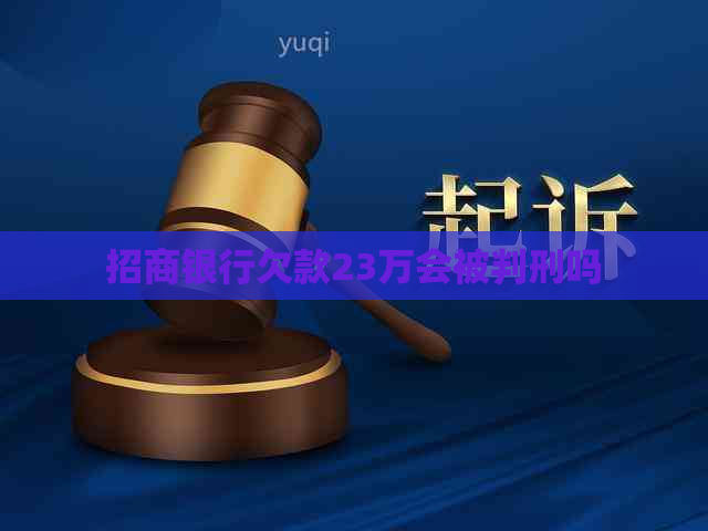 招商银行欠款23万会被判刑吗