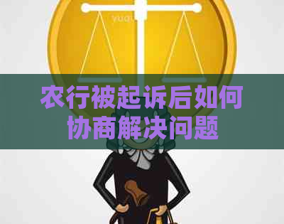 农行被起诉后如何协商解决问题