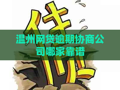 温州网贷逾期协商公司哪家靠谱