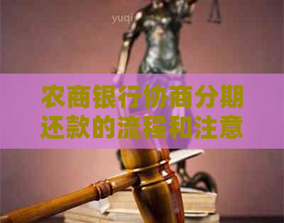 农商银行协商分期还款的流程和注意事项是什么