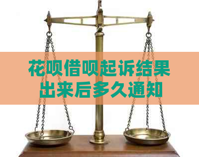 花呗借呗起诉结果出来后多久通知