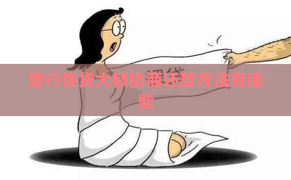 建行快贷大额协商还款方法有哪些