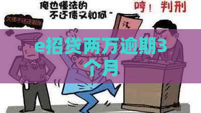 e招贷两万逾期3个月