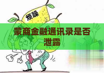 蒙商金融通讯录是否泄露