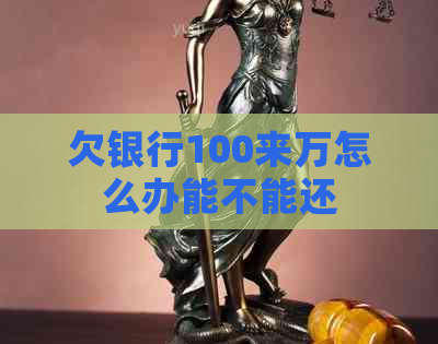 欠银行100来万怎么办能不能还