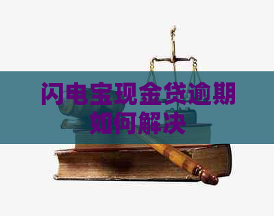 闪电宝现金贷逾期如何解决