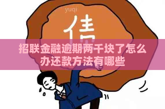 招联金融逾期两千块了怎么办还款方法有哪些