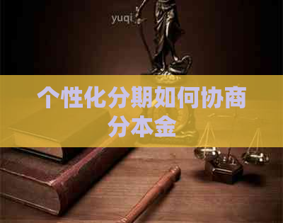 个性化分期如何协商分本金