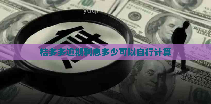 桔多多逾期利息多少可以自行计算