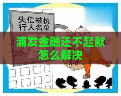 浦发金融还不起款怎么解决