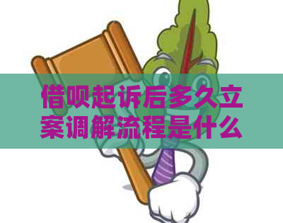 借呗起诉后多久立案调解流程是什么