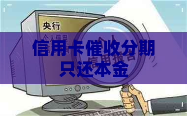 信用卡分期只还本金