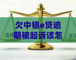 欠中银e贷逾期被起诉该怎么办