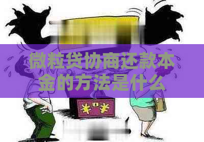 微粒贷协商还款本金的方法是什么