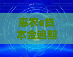 惠农e贷本金逾期未还怎么处理