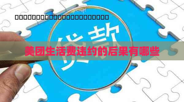 美团生活费违约的后果有哪些
