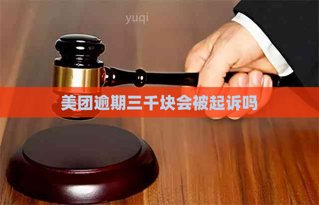 美团逾期三千块会被起诉吗