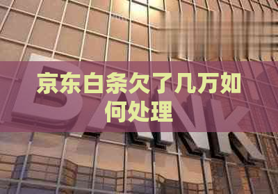 京东白条欠了几万如何处理