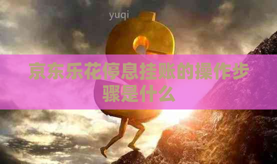 京东乐花停息挂账的操作步骤是什么