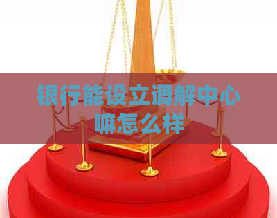银行能设立调解中心嘛怎么样