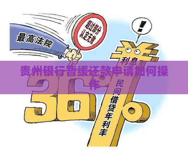 贵州银行暂缓还款申请如何操作