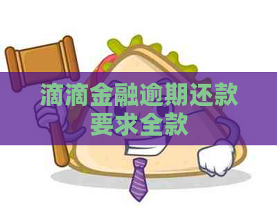 滴滴金融逾期还款要求全款