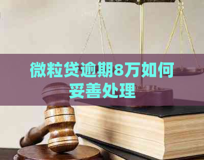 微粒贷逾期8万如何妥善处理