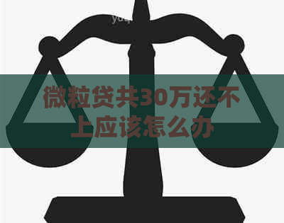 微粒贷共30万还不上应该怎么办