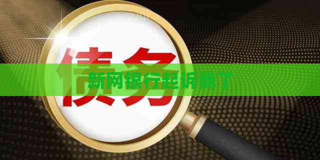 新网银行起诉我了