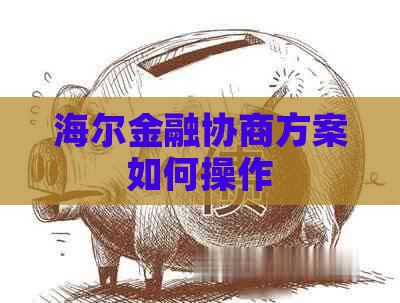 海尔金融协商方案如何操作