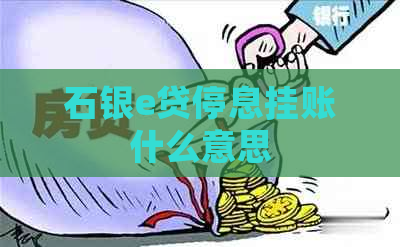 石银e贷停息挂账什么意思