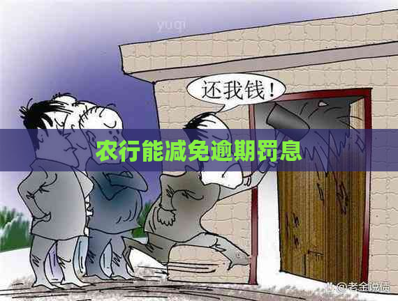 农行能减免逾期罚息