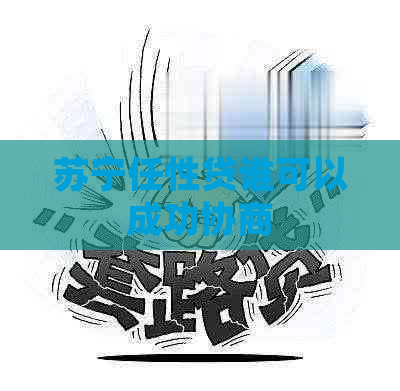 苏宁任性贷谁可以成功协商
