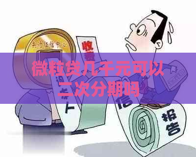 微粒贷几千元可以二次分期吗